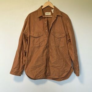 Eddie Bauer Men's Tan Flannel Shacket Jacket